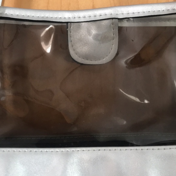 Silver trim transparent Concert/theme park tote bag - Picture 3 of 5